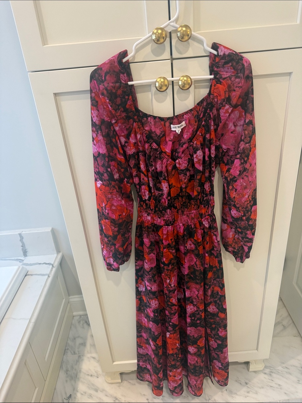 Steve Madden Pink and Red Floral Maxi Dress